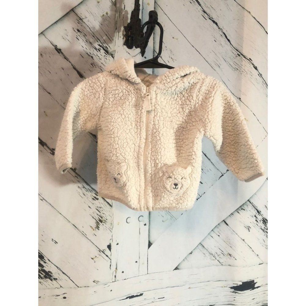 Carters size 9 month 9m white bear jacket Sweater